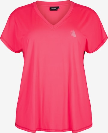 Active by Zizzi Performance Shirt 'Abasic' in Pink: front
