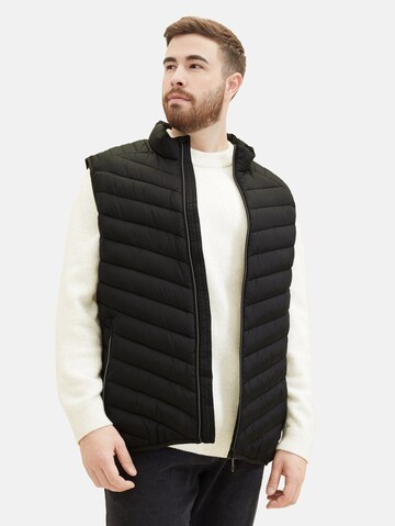 TOM TAILOR Men + Vest in Black