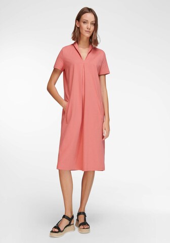 Green Cotton Dress in Pink: front