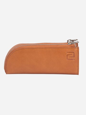 NEGOTIA Leather Case 'Alpha sunglasses' in Brown: front