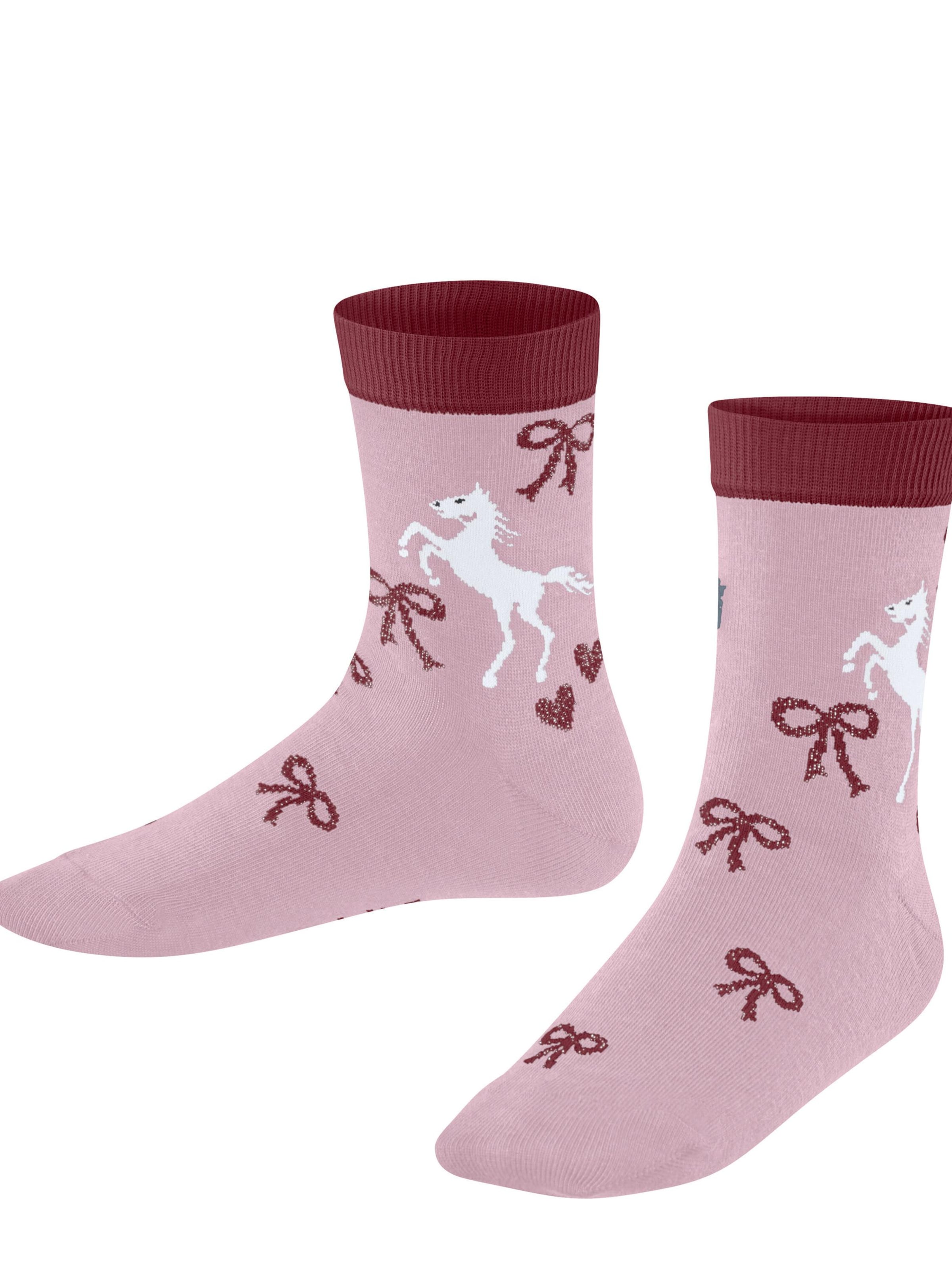 FALKE Socks 'Western Horses' in Pink: front