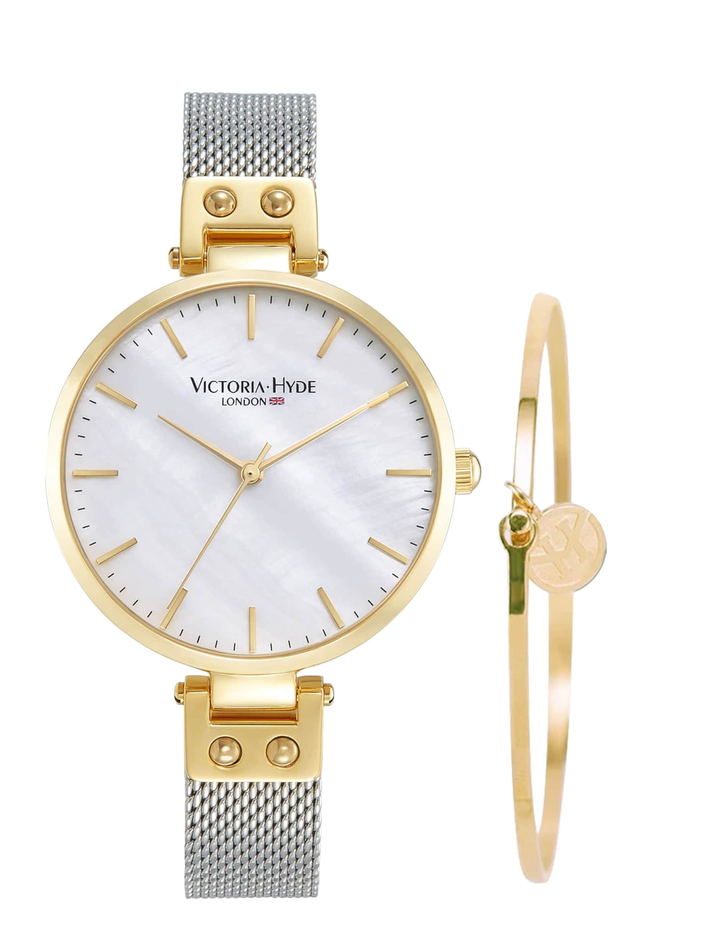 Montre à affichage analogique Victoria Hyde en or : devant