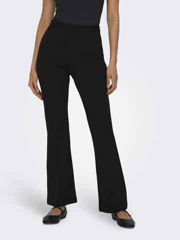 ONLY Boot cut Trousers with creases in Black: front