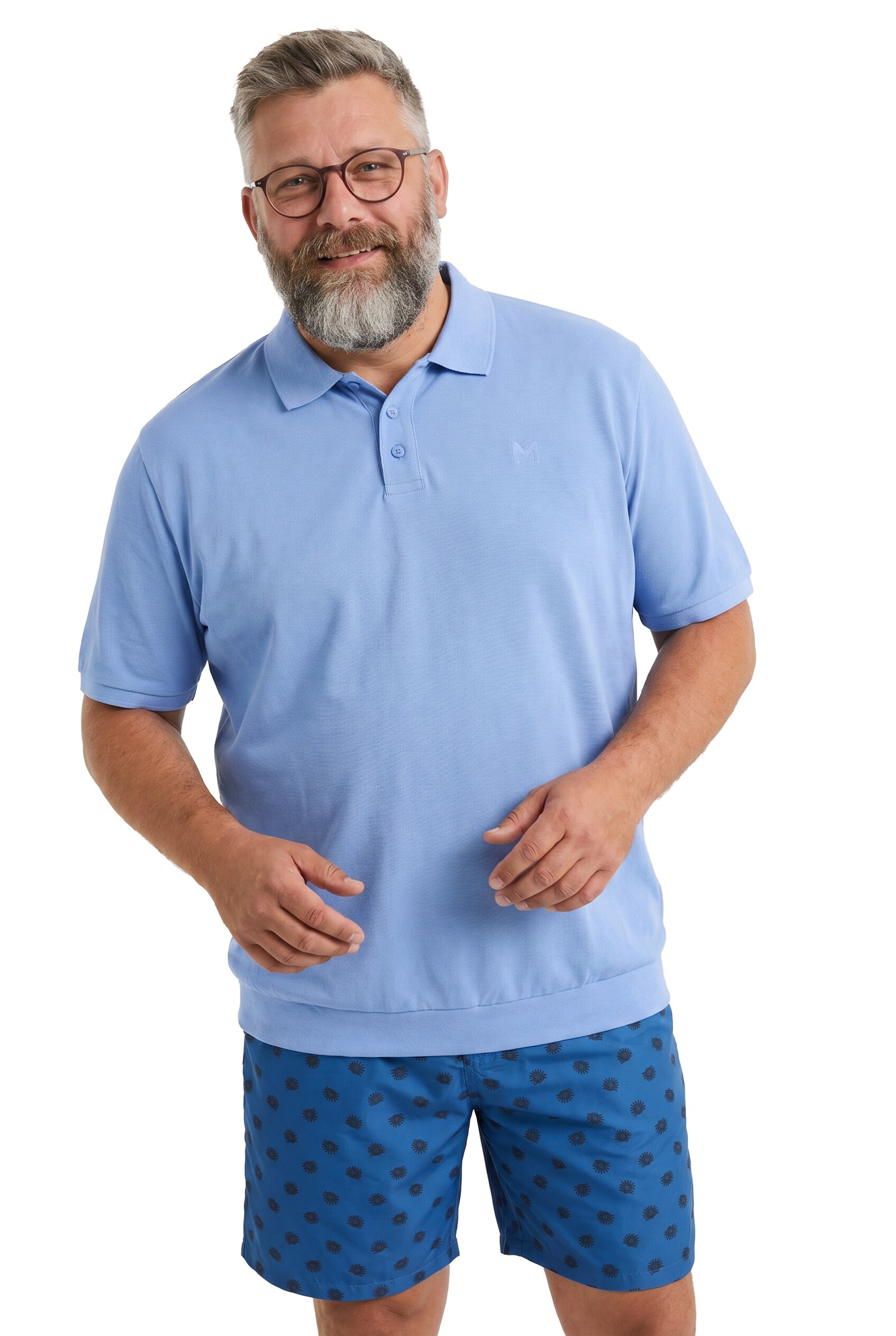 Men Plus Shirt in Blau: Vorderseite