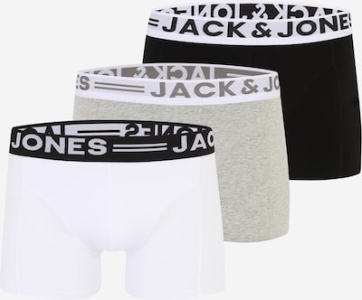 JACK & JONES Boxershorts 'SENSE' in grau / graumeliert / schwarz / weiß, Produktansicht