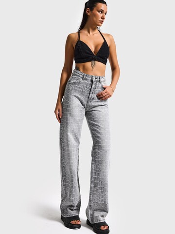 IT'S BASIC Regular Jeans 'Straight Mid Rise Jeans' in Grijs