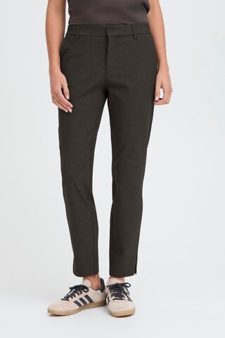 Coupe slim Pantalon 'BINDY ' Pulz en marron : devant