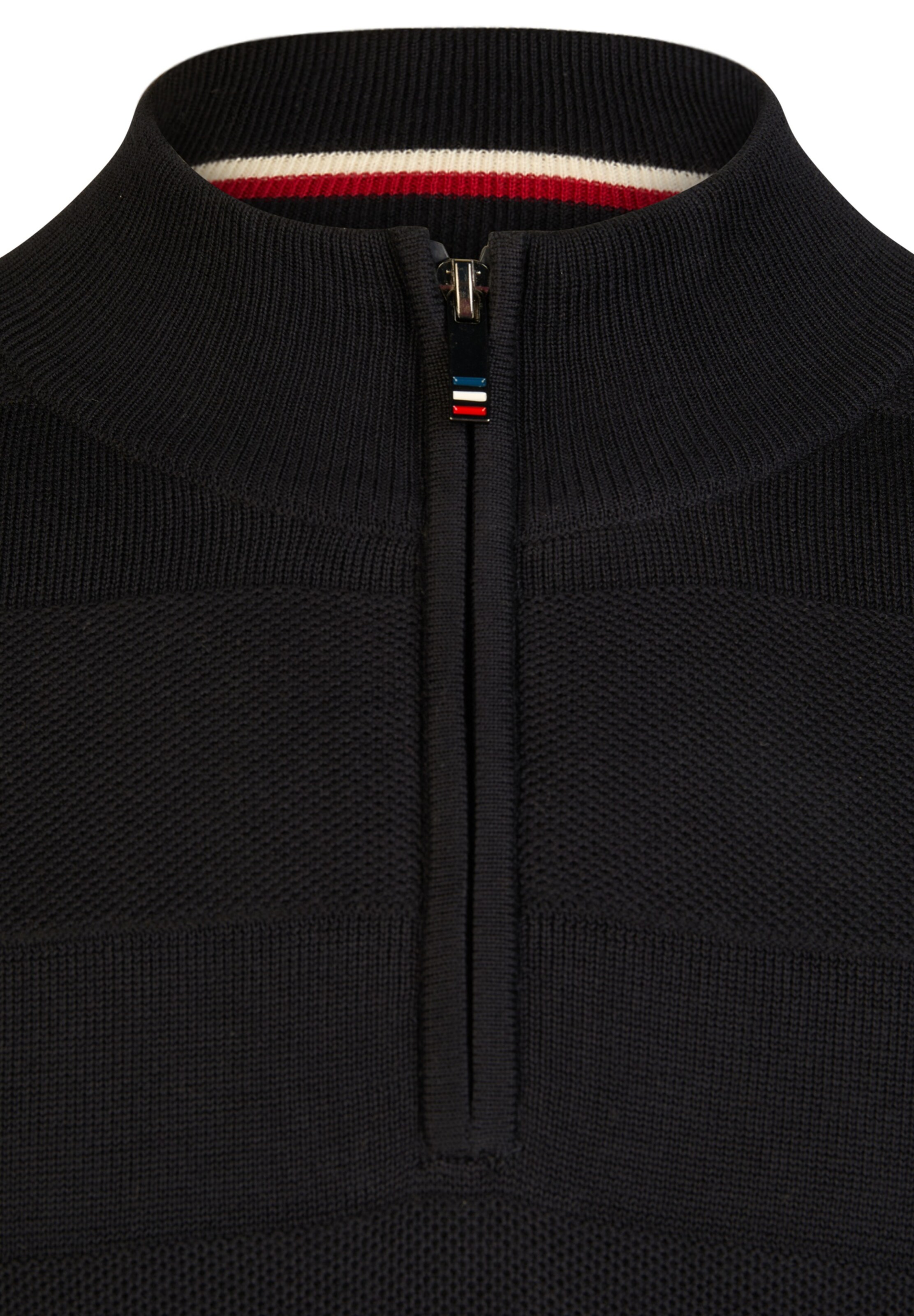 HECHTER PARIS Strickpullover 'ZIP TROYER' in Blau