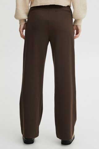 ICHI Loose fit Pleat-Front Pants in Brown