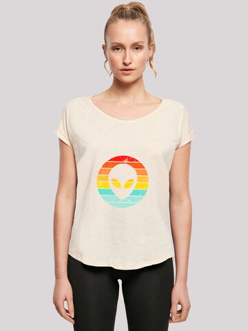T-shirt 'Alien Retro Sonnenuntergang' F4NT4STIC en beige : devant