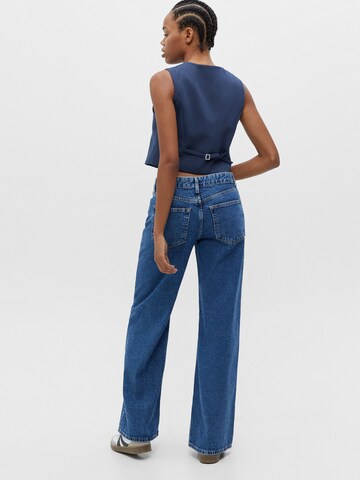 Wide Leg Jean Pull&Bear en bleu