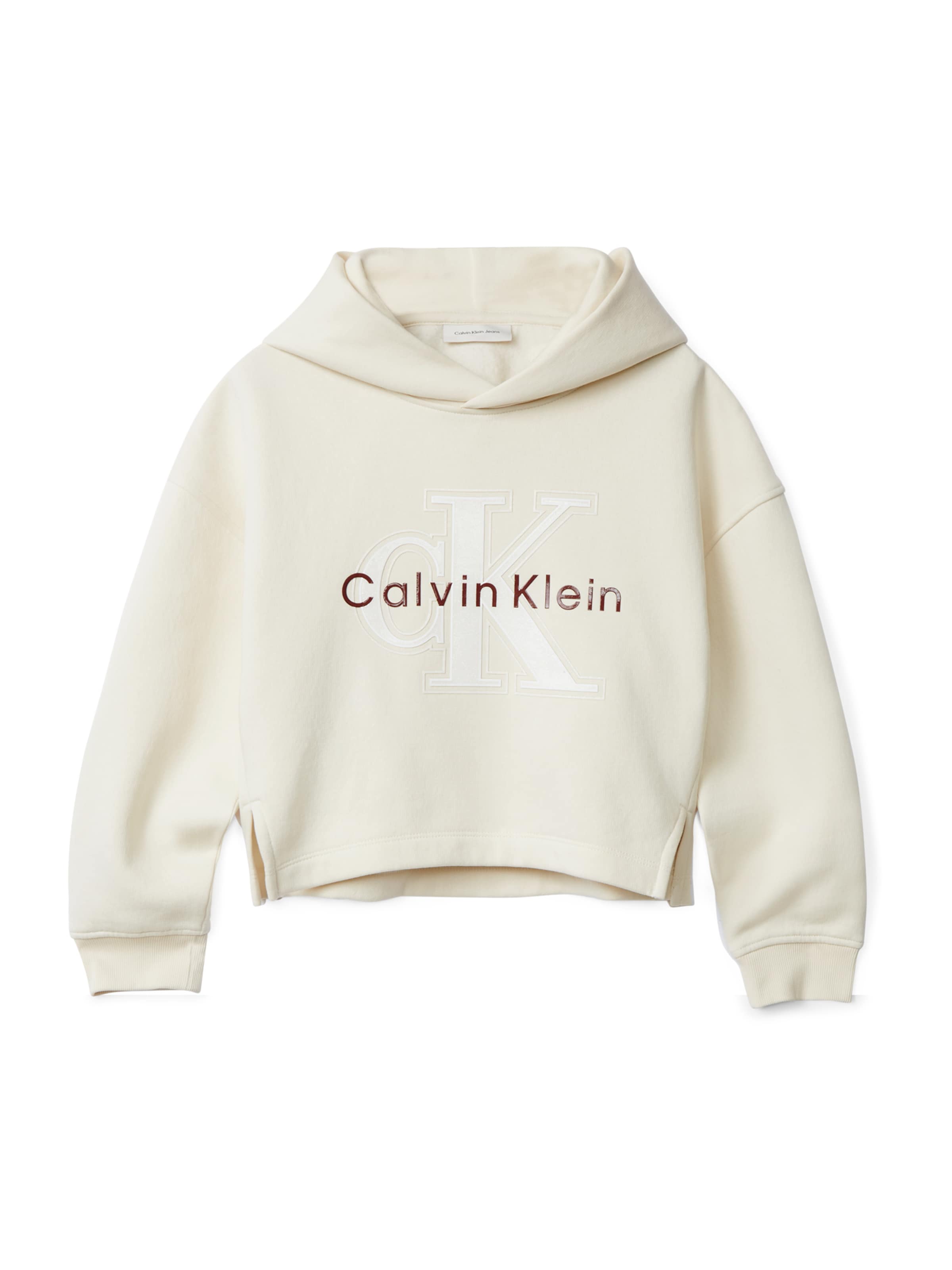 Calvin Klein Jeans Μπλούζα φούτερ σε μπεζ: μπροστά