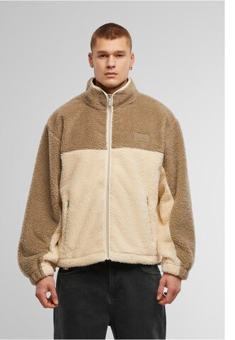 Veste en polaire Karl Kani en beige : devant