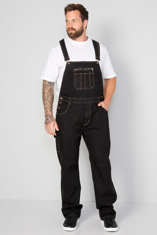 John F. Gee Regular Jean Overalls in Black: front