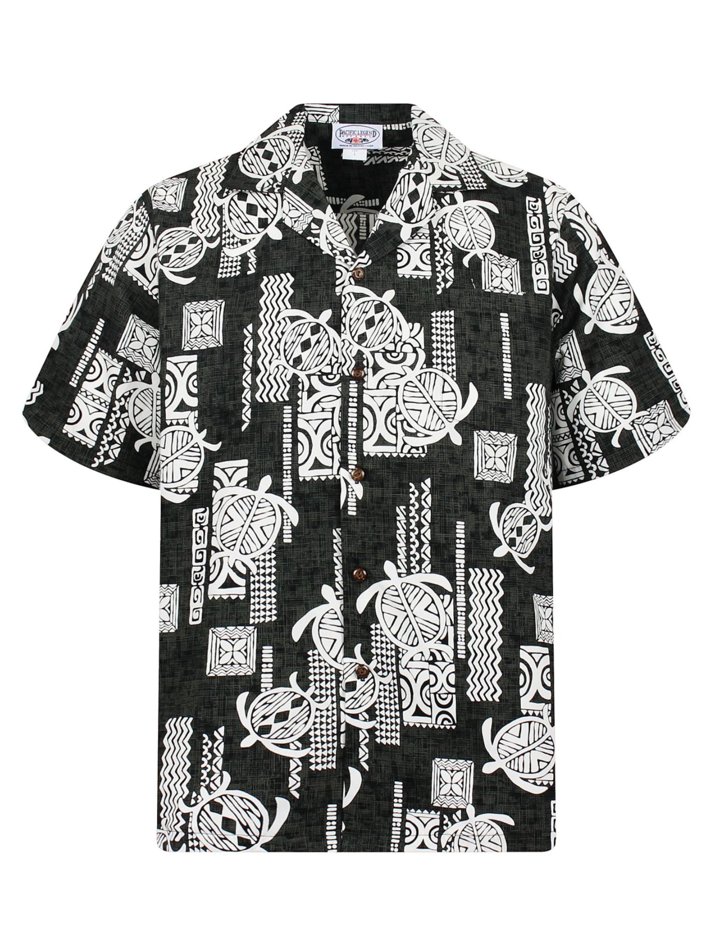 Pacific Legend Regular fit Button Up Shirt 'Tattoo Turtle' in Green: front