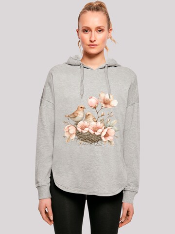 F4NT4STIC Sweatshirt 'Vogelnest Blumen' in Grey: front
