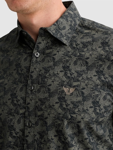 PME Legend Regular fit Button Up Shirt 'Shirt with allover print and embroidered logo' in Blue