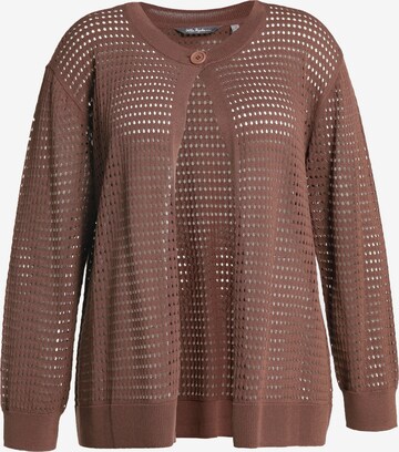 Cardigan Ulla Popken en marron : devant