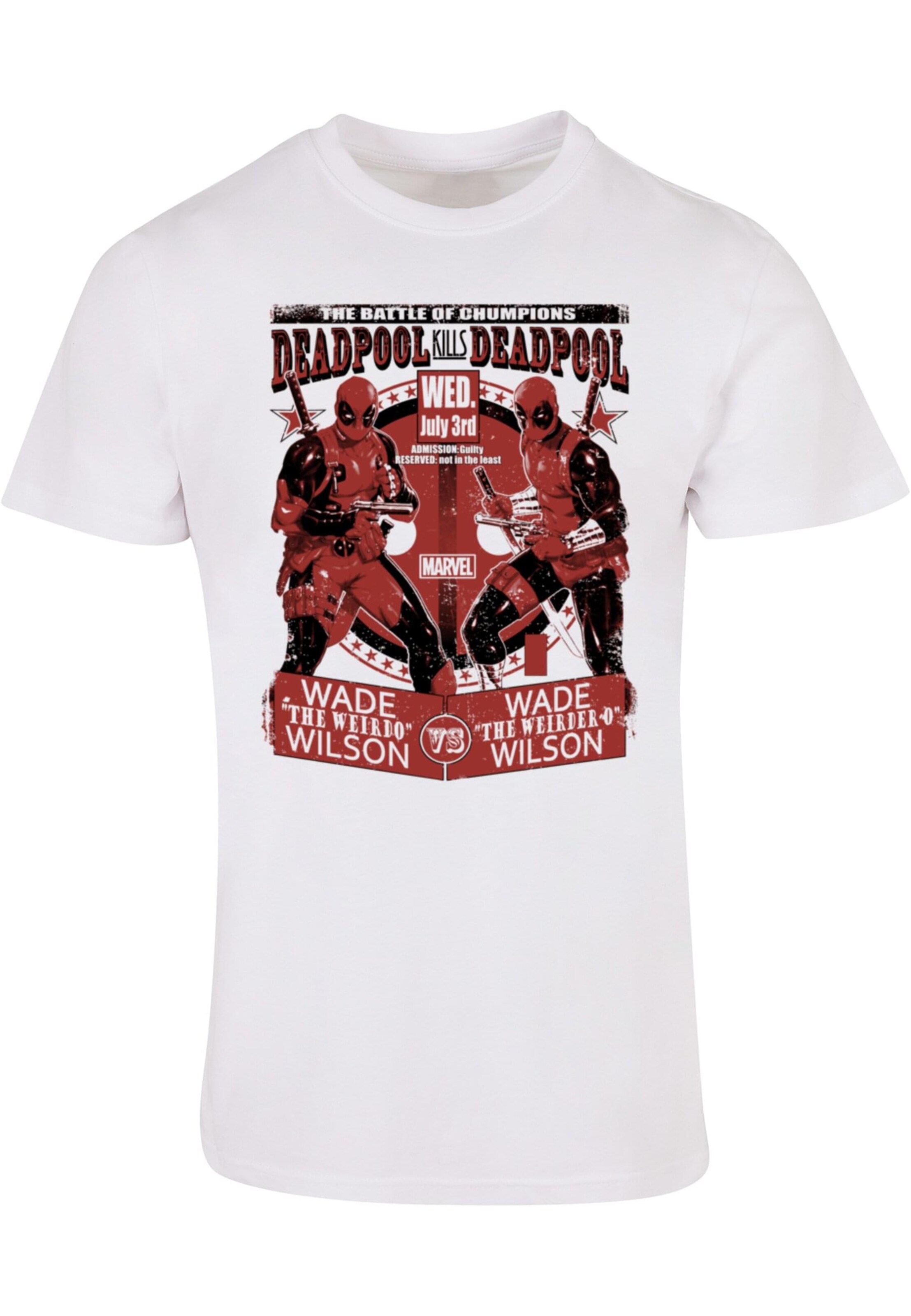 ABSOLUTE CULT T-Shirt 'Deadpool - Deadpool Vs Deadpool' in Weiß: Vorderseite