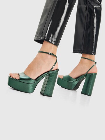 Pull&Bear Strap sandal in Green