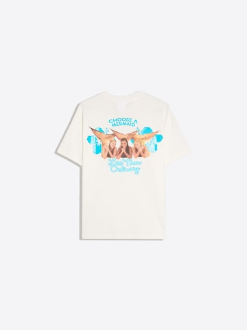 Bershka Tričko 'H2O' – bílá