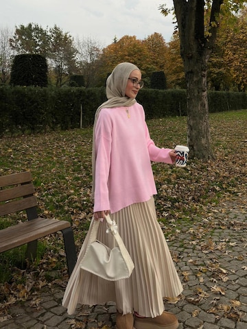 Jupe 'Pleated Skirt' Touché Privé en beige