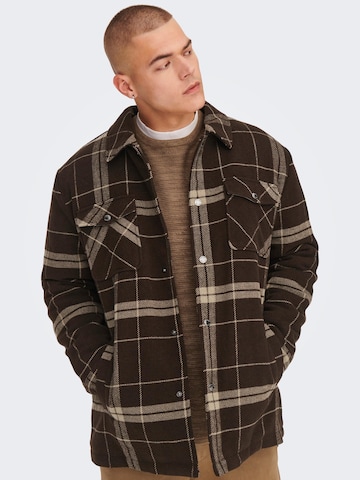 Only & Sons Between-season jacket 'Creed' in Brown: front