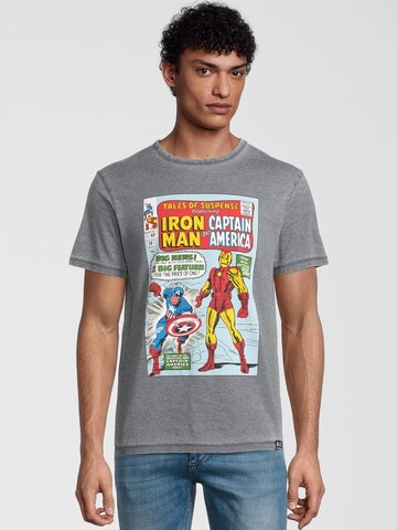 Recovered Shirt 'Marvel' in Grijs: voorkant