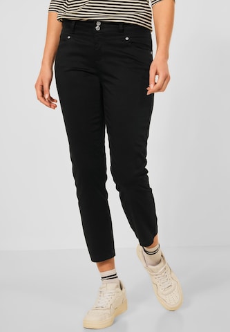 STREET ONE Slim fit Pants in Black: front