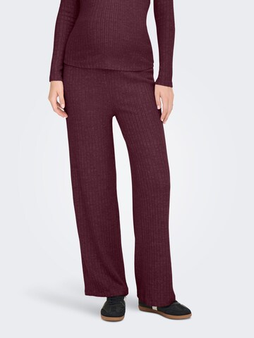 Only Maternity Wide Leg Hose 'OLMLola' in Rot: Vorderseite