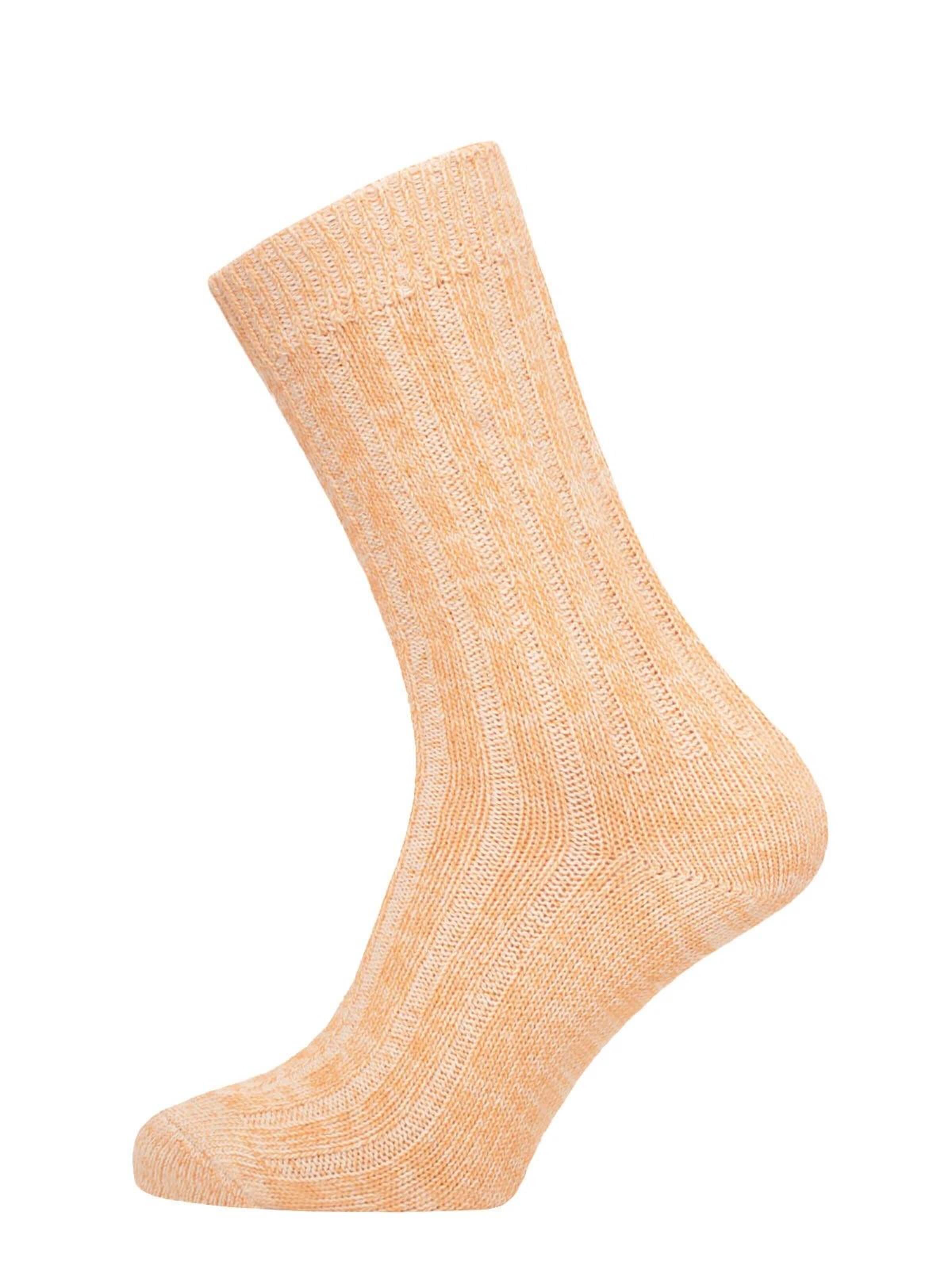 HomeOfSocks Socks 'Ein Paar Weiche Blumen Socken aus Baumwolle kuschelig mit 90% Baumwolle für Damen und Herren' in Orange: front