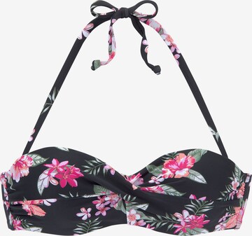 LASCANA Bandeau Bikinioverdel i sort: forside