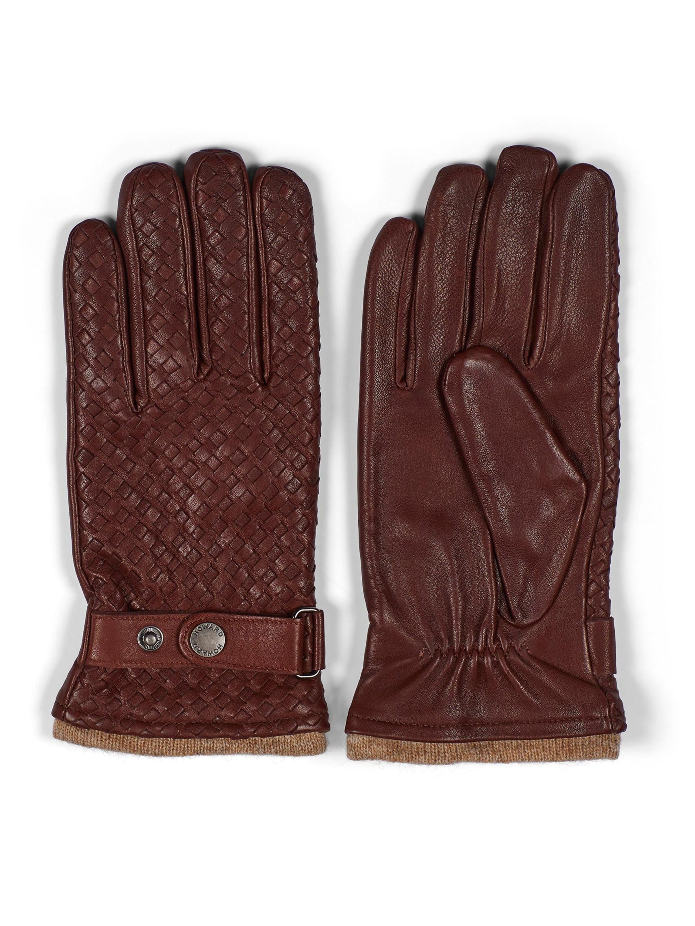 Howard London - Guantes con dedos 'Leather Gloves Axel Brown' en marrón: frente