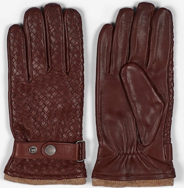 Mezzoguanti 'Leather Gloves Axel Brown' di Howard London in marrone: frontale
