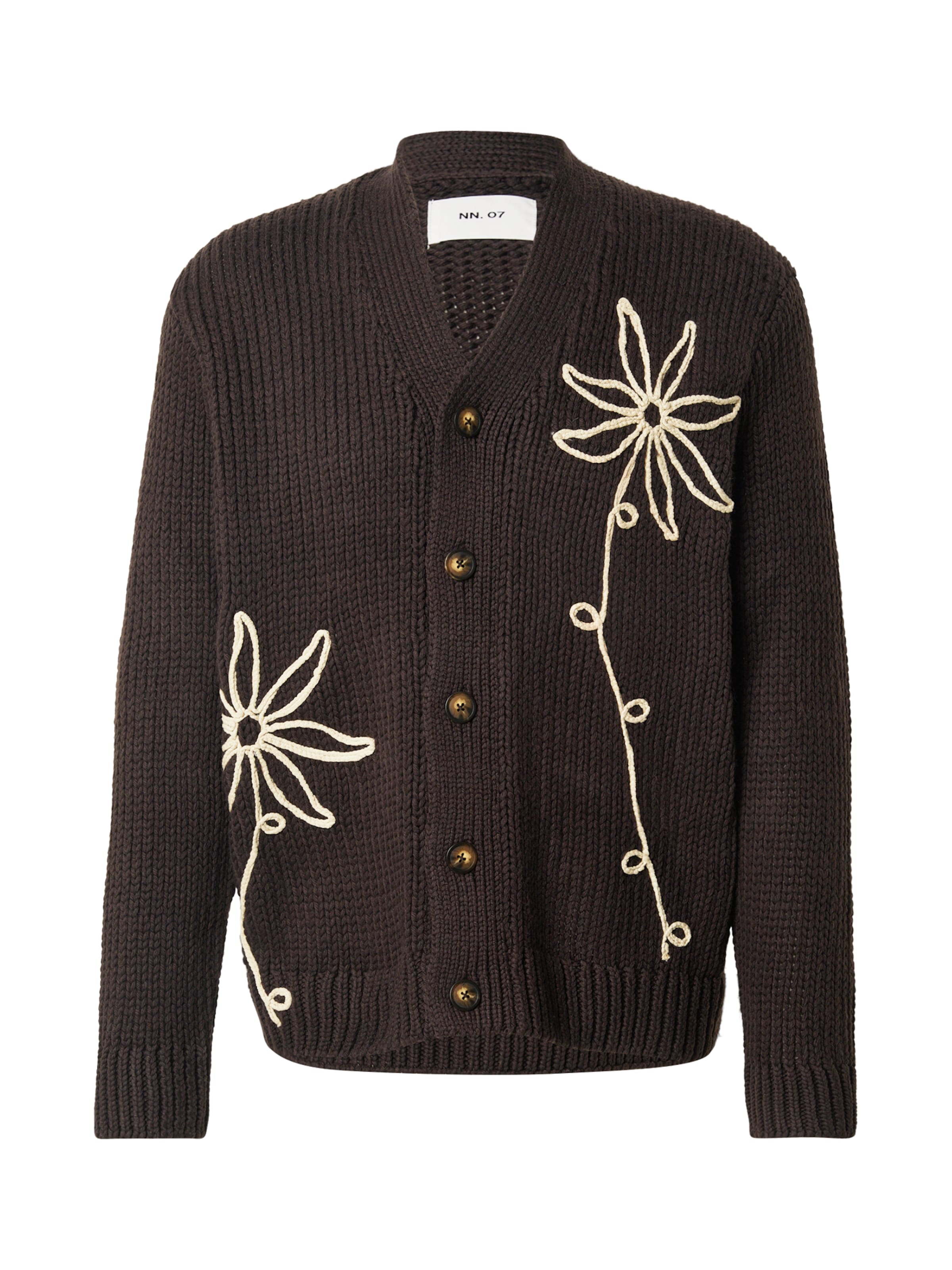 NN07 Strickjacke &#x27;Mika&#x27; in Braun: Vorderseite