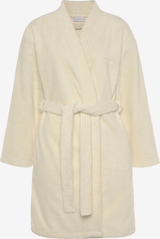 LASCANA Short Bathrobe in Beige: front