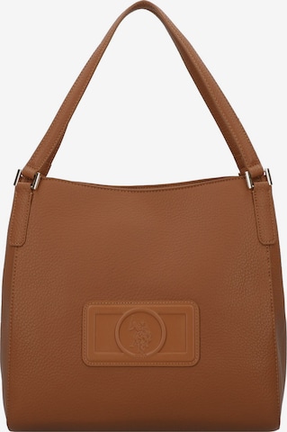 U.S. POLO ASSN. Schultertasche 'Manipur' in Braun: Vorderseite