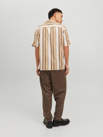 JACK & JONES Comfort fit Button Up Shirt in Brown