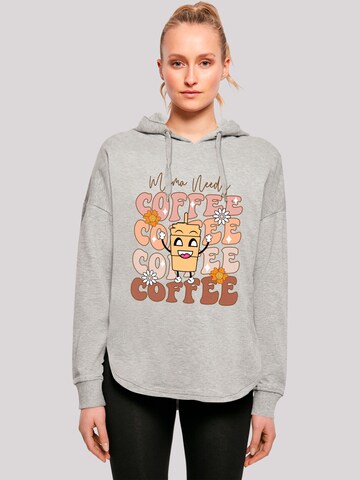 Sweat-shirt 'Mothers Day Coffee Lover Mom Caffeine Addiction Coffee Cup' F4NT4STIC en gris : devant