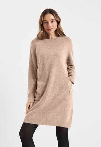 Frieda & Freddies Knitted dress in Beige: front