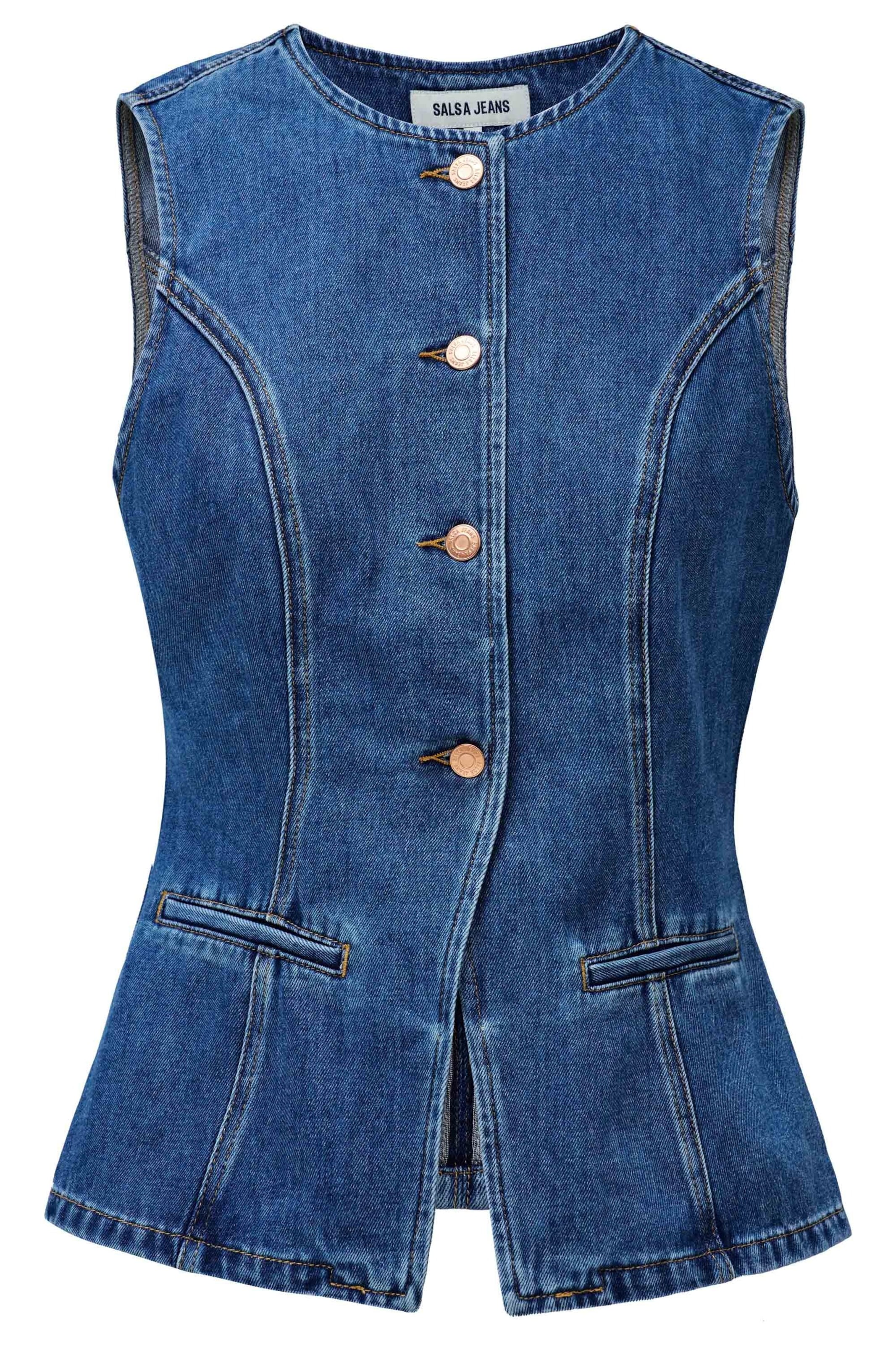 Salsa Jeans Top in Blauw: voorkant