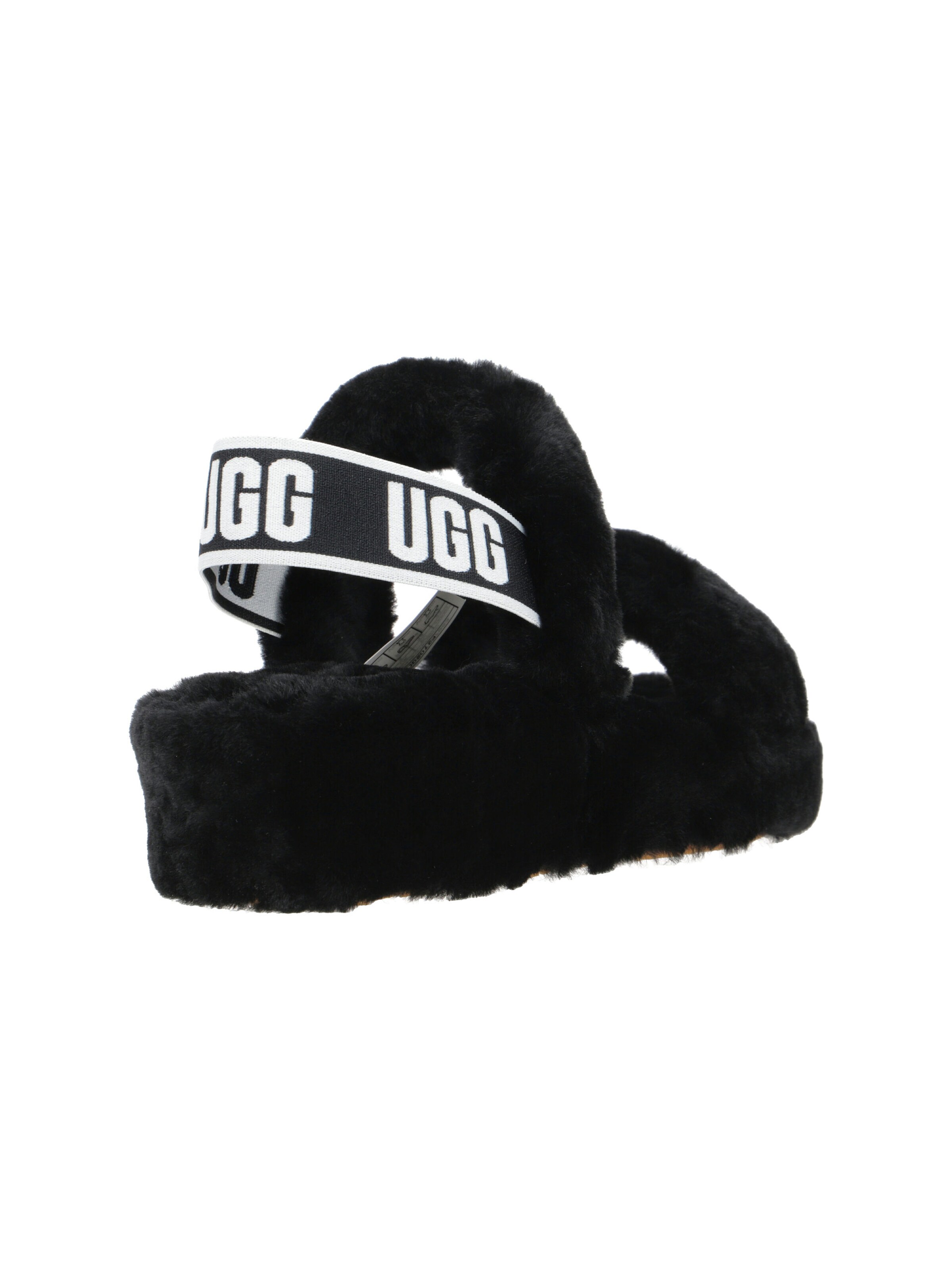 UGG Pantolette 'UGG Oh Yeah Hausschuhe schwarz Fell 1107953' in Schwarz