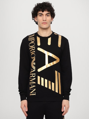 Sweat-shirt EA7 Emporio Armani en noir : devant