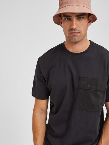 SELECTED HOMME T-Shirt 'GOIA' in Schwarz