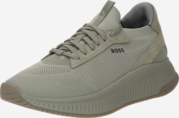 BOSS Black Platform trainers 'Slon' in Green: front