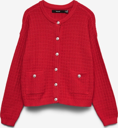 VERO MODA Strickjacke 'VMHARPER' in rot / weiß, Produktansicht