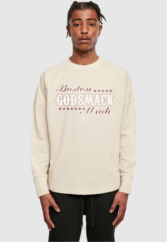 Merchcode Sweatshirt 'Godsmack - Boston' in Beige: voorkant