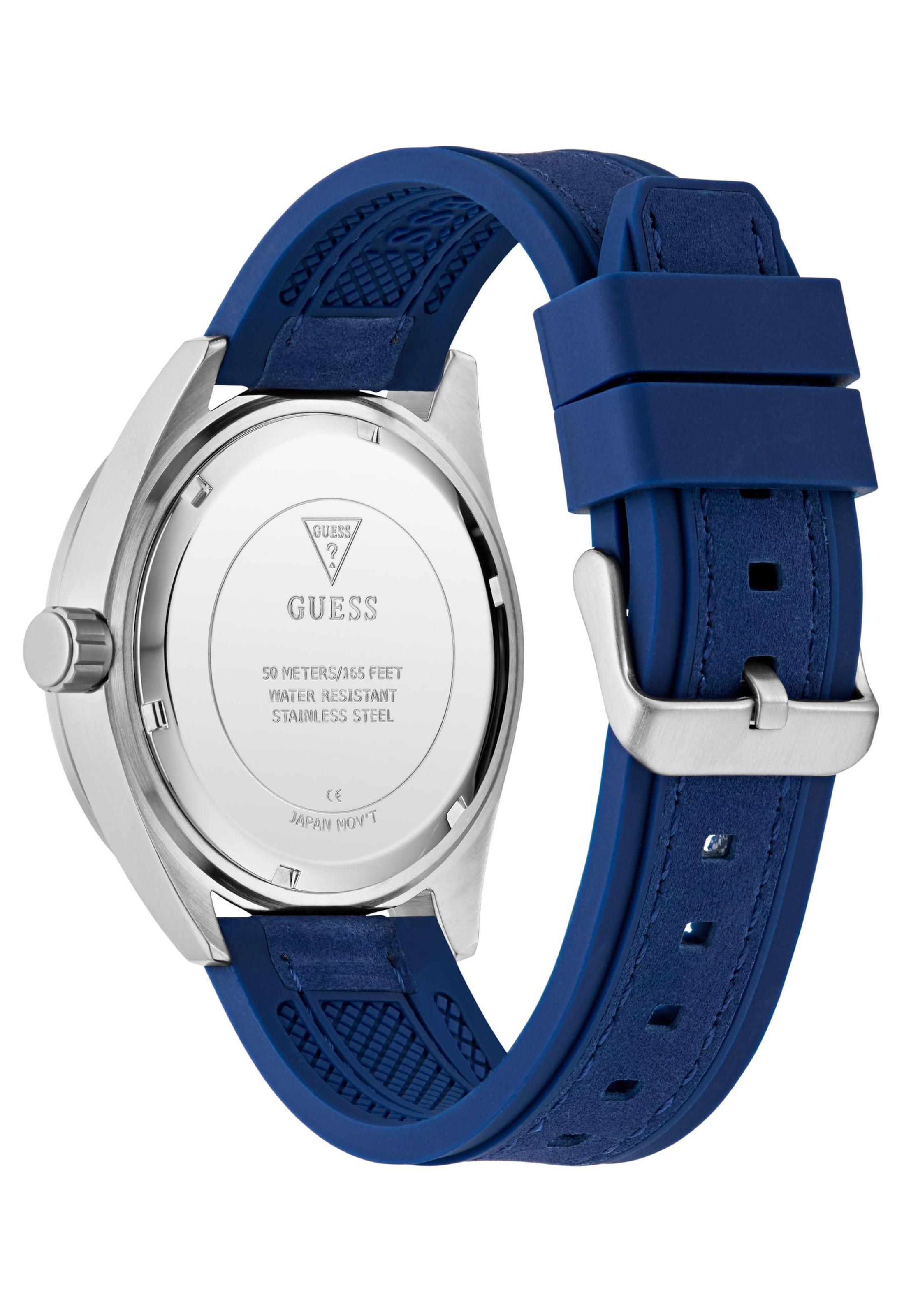 GUESS Analoguhr 'LETTERMAN' in Blau