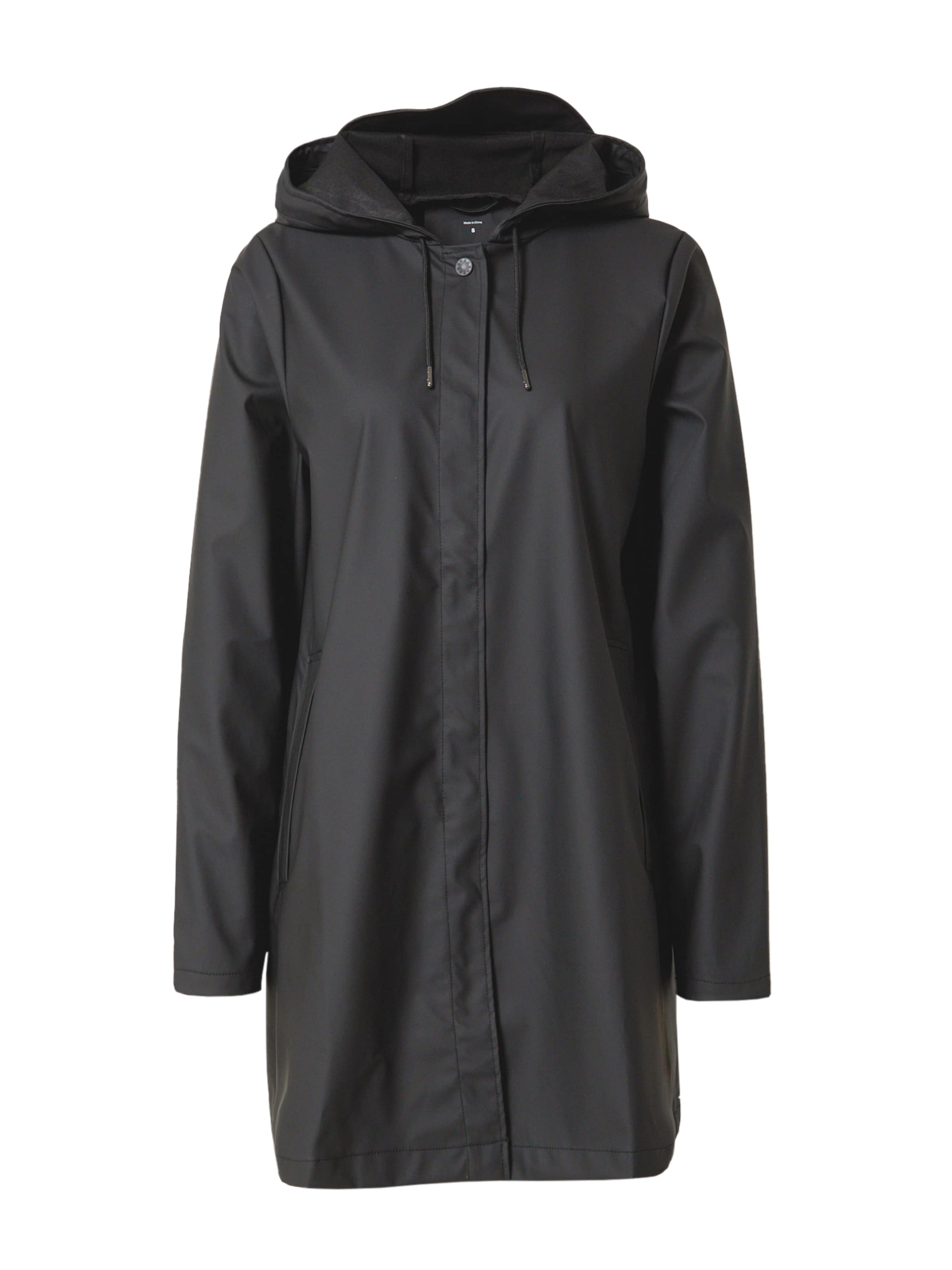 RAINS Between-Seasons Coat in Black: front
