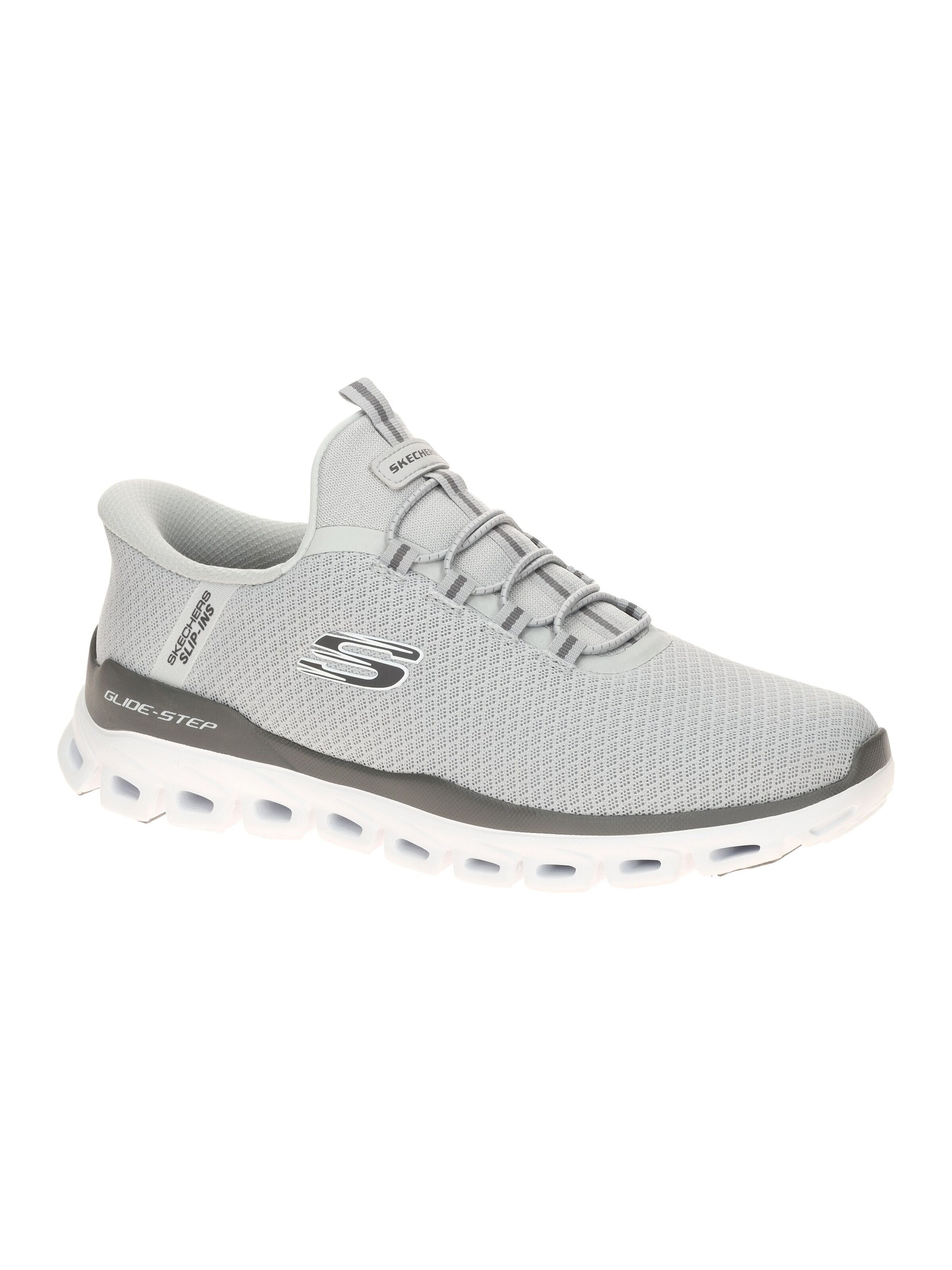 SKECHERS Sneakers 'Skechers Glide Step Slipper Schuhe hellgrau Herren SLIP-INS 233010' in Grey: front